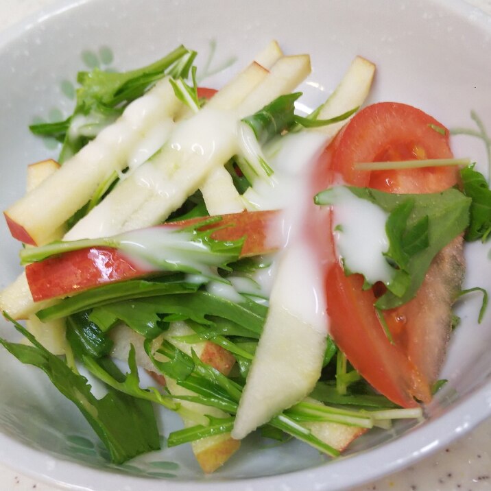 りんご・水菜・トマトのサラダ